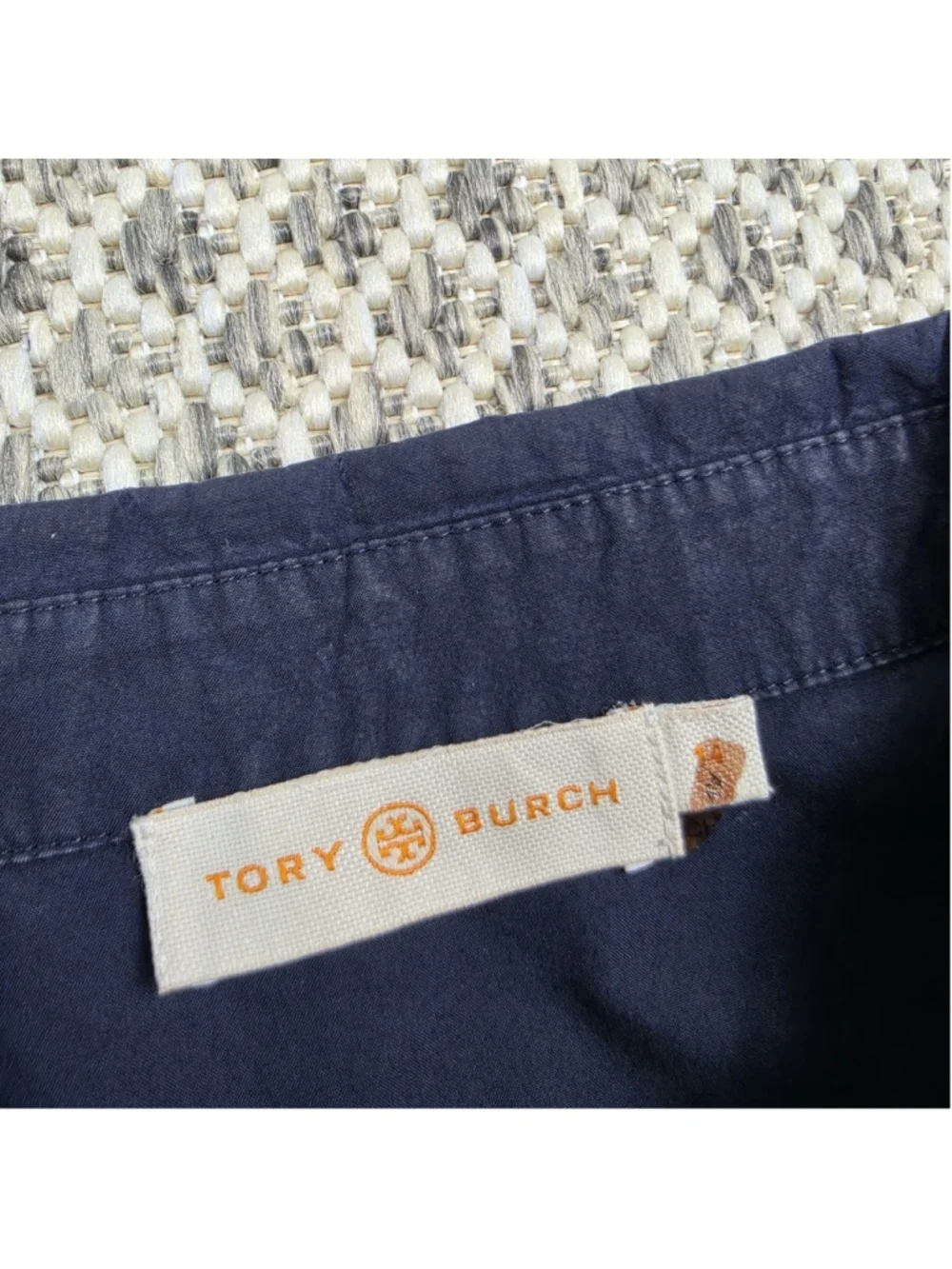 Tory Burch Womens Button Up Shirt Bundle Size 12 Navy Long Sleeve Cotton